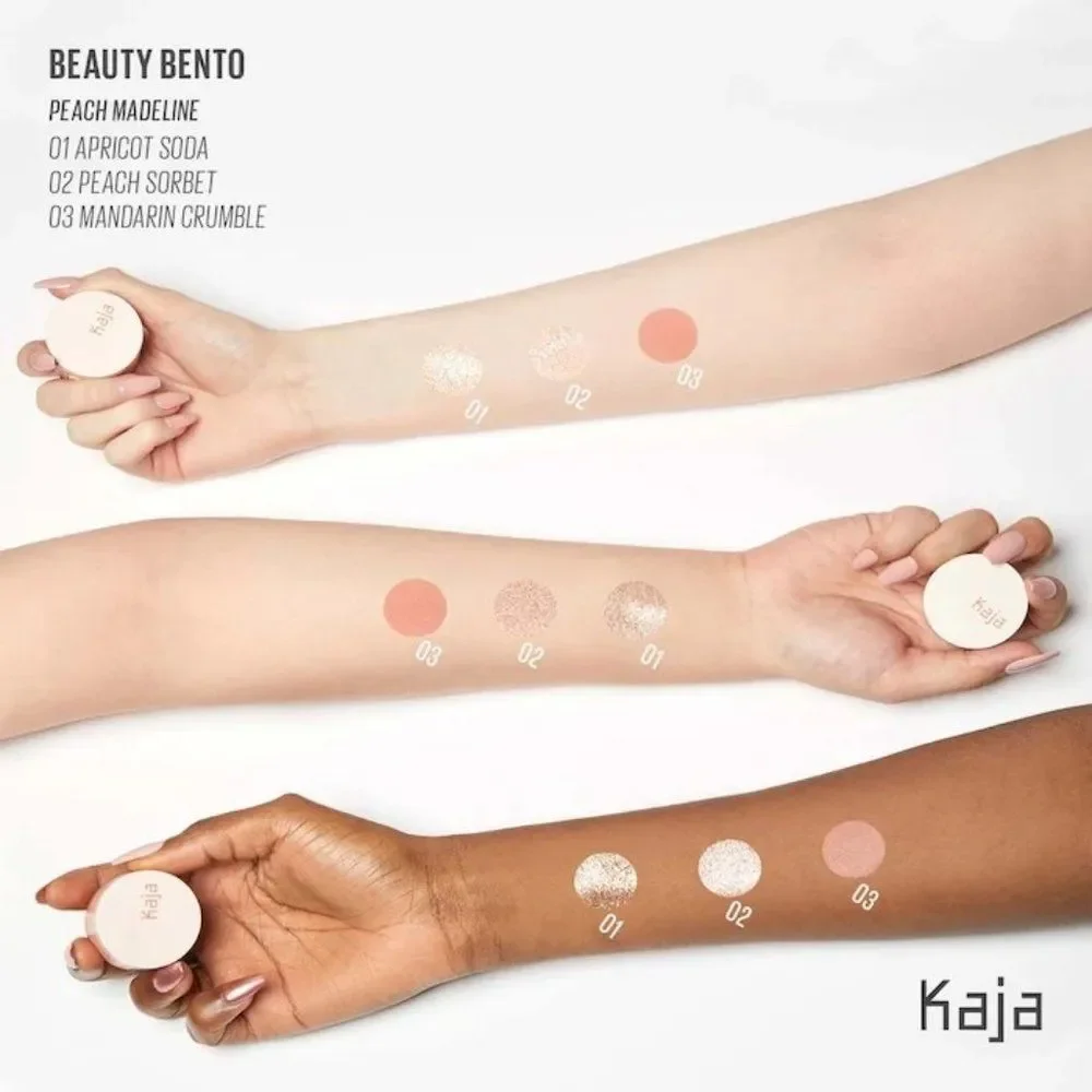 🆕 Kaja Eye Bento Bouncy Eyeshadow Trio in Peach Madeline